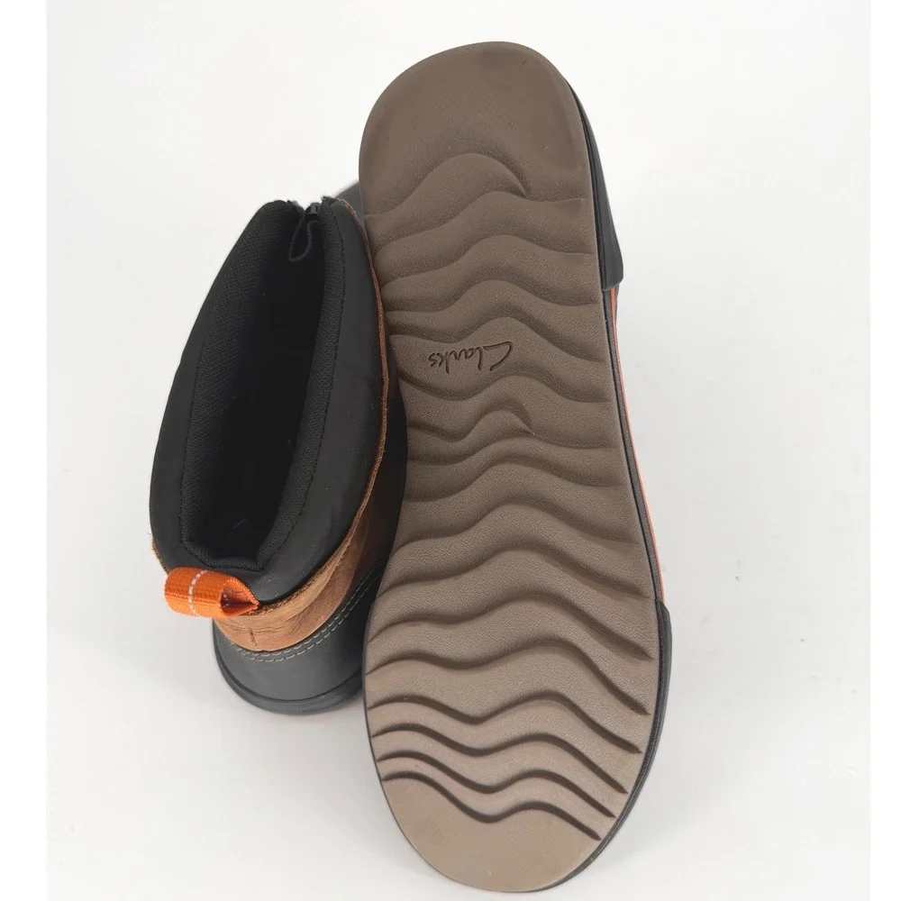 Clarks Bowbury Zip  Brown Black Leather Rubber Duck Boots 13‎ Gorpcore 99-16